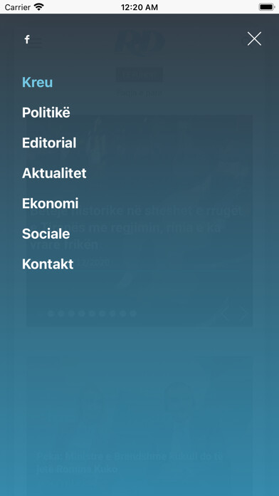 Emulate iPhone app Rilindja Demokratike using MyAndroid