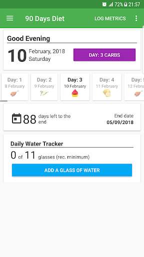 Emulate Android APK Rina 90 Days Diet Tracker