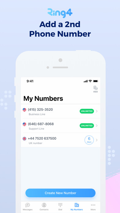 Emulate iPhone app Ring4 - Second Phone Number using MyAndroid