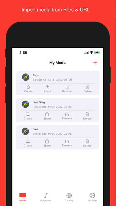 Emulate iPhone app Ringtone Maker & Player using MyAndroid