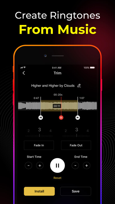 Emulate iPhone app Ringtones : Ringtone Maker using MyAndroid