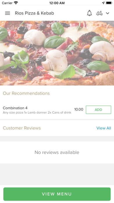 Emulate iPhone app Rios Pizza & Kebab using MyAndroid