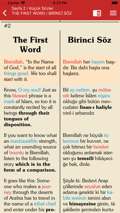 Emulate iPhone app Risale-i Nur (Comparative) using MyAndroid