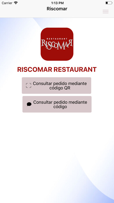 Emulate iPhone app Riscomar - Restaurante en Loja using MyAndroid