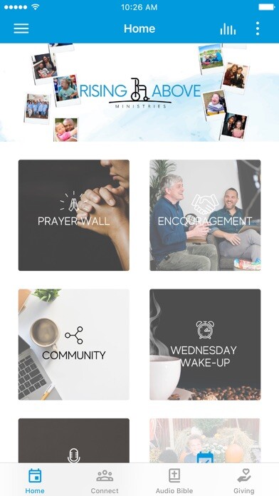 Emulate iPhone app Rising Above Ministries using MyAndroid
