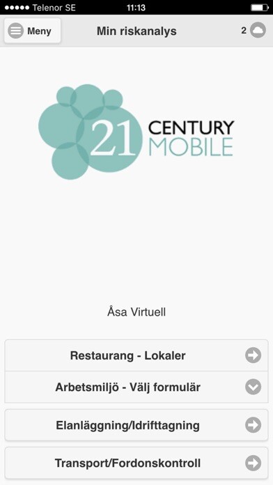 Emulate iPhone app Riskanalys using MyAndroid