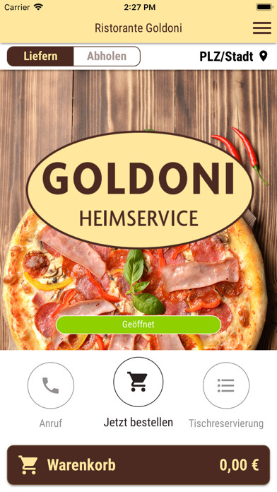 Emulate iPhone app Ristorante Goldini using MyAndroid Emulate iPhone app Ristorante Goldini using MyAndroid