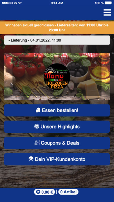 Emulate iPhone app Ristorante Mario using MyAndroid Emulate iPhone app Ristorante Mario using MyAndroid