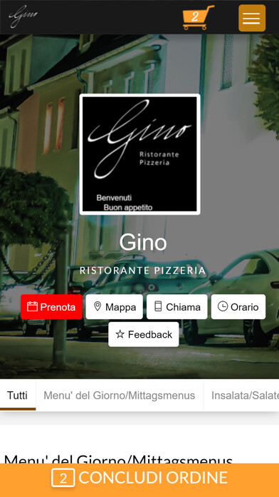 Emulate iPhone app Ristorante pizzeria Gino using MyAndroid Emulate iPhone app Ristorante pizzeria Gino using MyAndroid