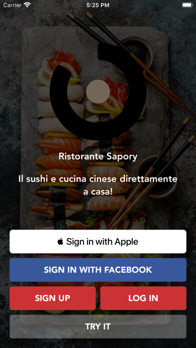 Emulate iPhone app Ristorante Sapory using MyAndroid