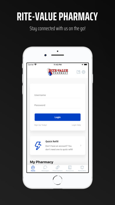 Emulate iPhone app Rite-Value Pharmacy using MyAndroid