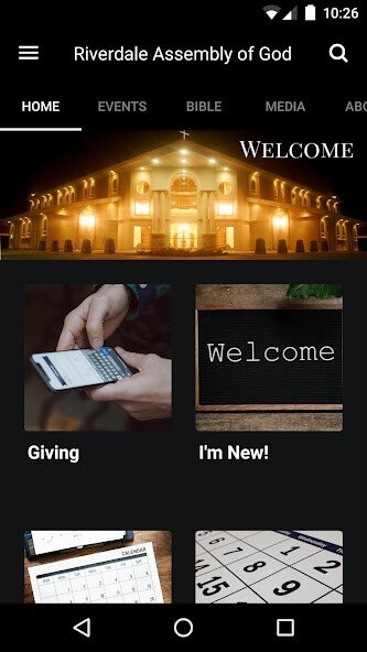 Emulate iPhone app Riverdale Assembly of God using MyAndroid