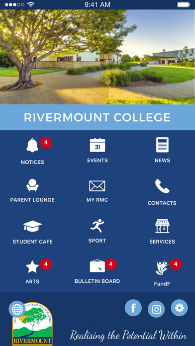 Emulate iPhone app Rivermount College using MyAndroid