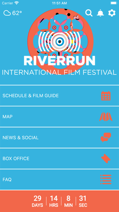 Emulate iPhone app RiverRun Intl Film Festival using MyAndroid