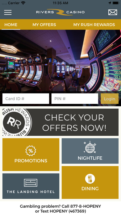 Emulate iPhone app Rivers Casino Schenectady using MyAndroid