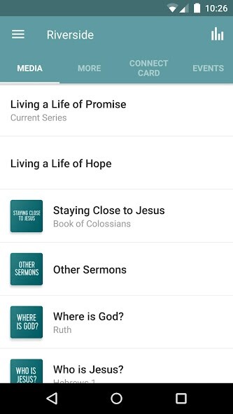 Emulate iPhone app Riverside Church - STL using MyAndroid