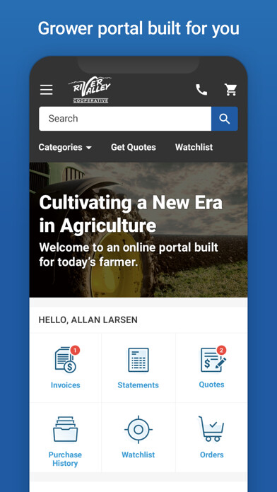 Emulate iPhone app River Valley Cooperative using MyAndroid