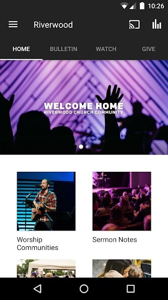 Emulate iPhone app Riverwood Church Community using MyAndroid