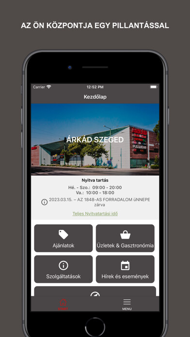 Emulate iPhone app Árkád Szeged using MyAndroid