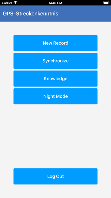 Emulate iPhone app RN GPS-Streckenkenntnis using MyAndroid
