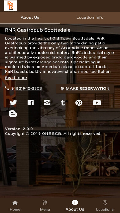 Emulate iPhone app RNR Gastropub using MyAndroid