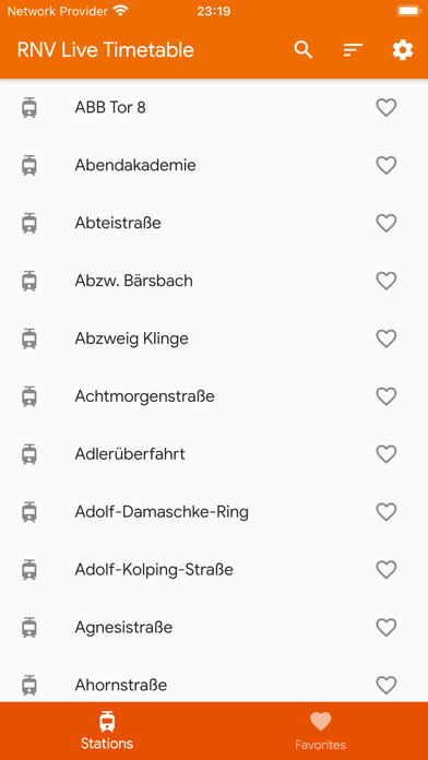 Emulate iPhone app RNV Live Timetable using MyAndroid