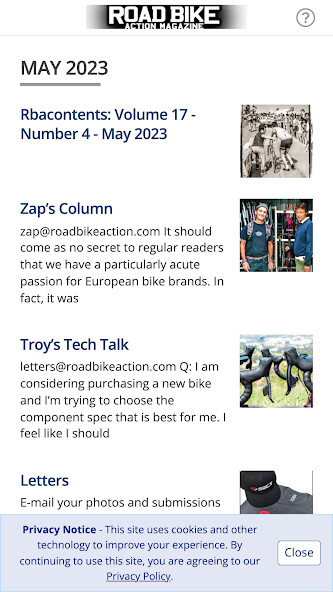 Emulate iPhone app Road Bike Action Magazine using MyAndroid Emulate iPhone app Road Bike Action Magazine using MyAndroid
