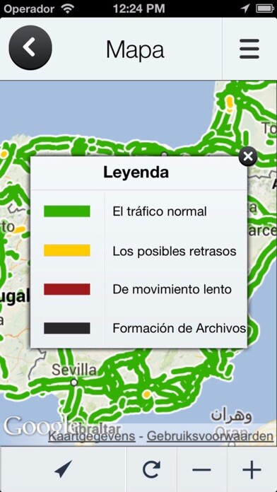 Emulate iPhone app Road information Spain (ES) Real time Traffic Jam using MyAndroid