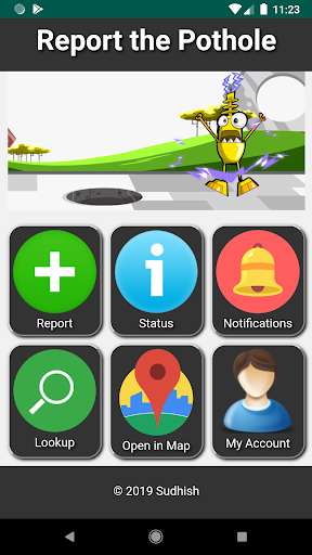 Run android online APK Road Pothole Reporter from MyAndroid or emulate Road Pothole Reporter using MyAndroid