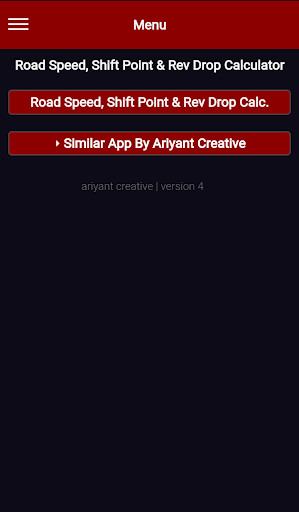Run android online APK Road Speed, Shift Point & Rev Drop Calculator from MyAndroid or emulate Road Speed, Shift Point & Rev Drop Calculator using MyAndroid