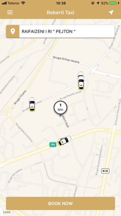 Emulate iPhone app ROBERTI TAXI PRISHTINA using MyAndroid