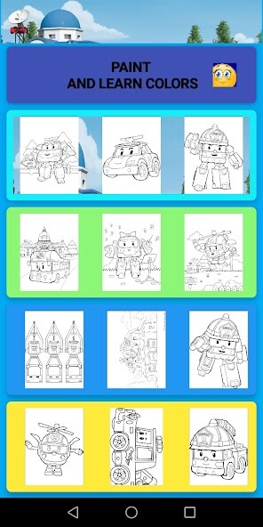 Run android online APK RobotCar Robot Police Paint and Learn Colors from MyAndroid or emulate RobotCar Robot Police Paint and Learn Colors using MyAndroid