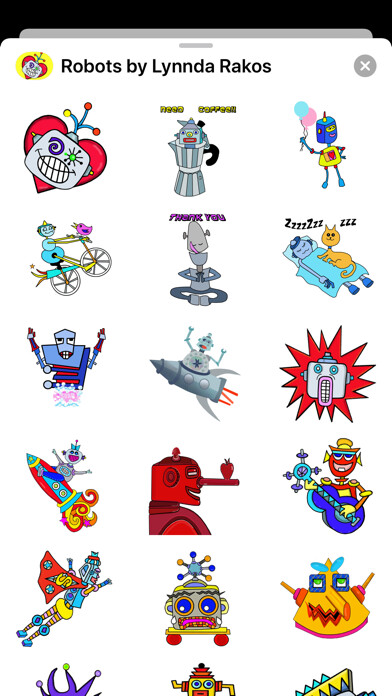 Emulate iPhone app Robots by Lynnda Rakos using MyAndroid
