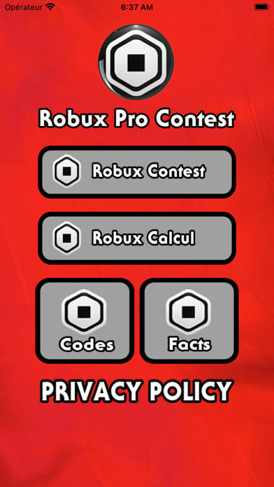 Emulate iPhone app Robux Pro Contest for Roblox using MyAndroid