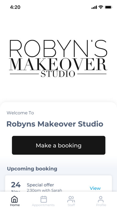 Emulate iPhone app Robyns Makeover Studio using MyAndroid
