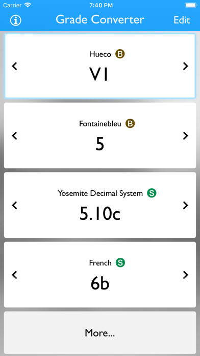 Emulate iPhone app Rock Climbing Grade Converter using MyAndroid Emulate iPhone app Rock Climbing Grade Converter using MyAndroid