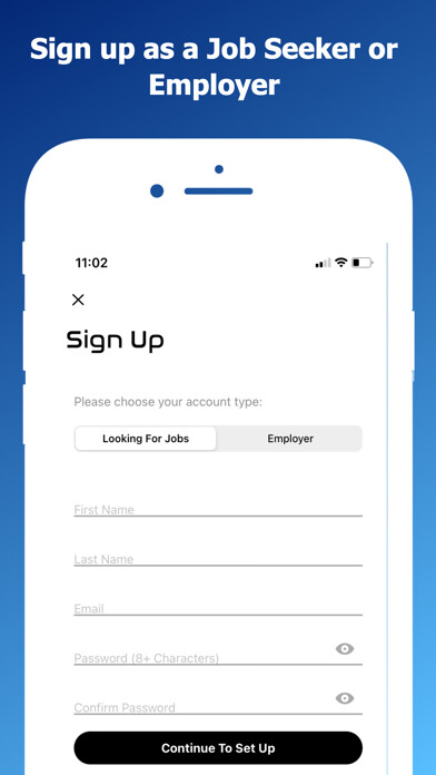 Emulate iPhone app Rocket Job Search using MyAndroid
