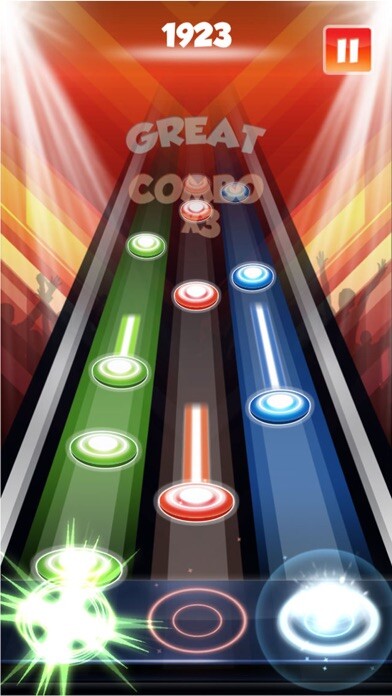 Emulate iPhone app Rock Hero: A new rhythm game using MyAndroid