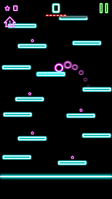 Emulate iPhone app Rock Hero Jump in glow sparkling amazing fantasy space using MyAndroid