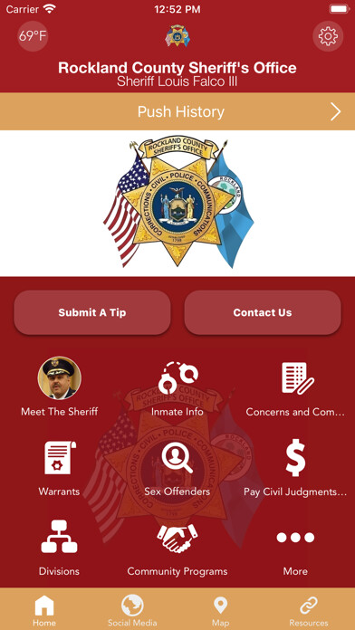 Emulate iPhone app Rockland County Sheriff using MyAndroid