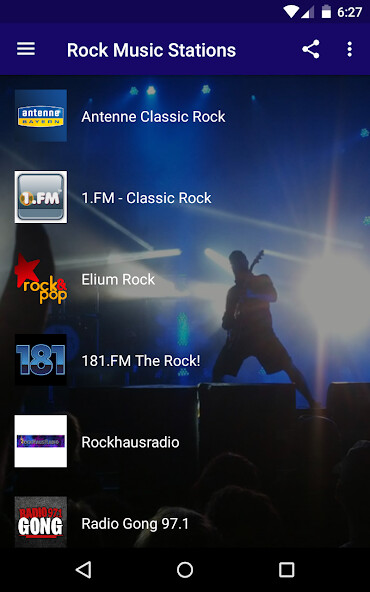 Run android online APK Rock Music Stations: Live Radio Alternative, Indie from MyAndroid or emulate Rock Music Stations: Live Radio Alternative, Indie using MyAndroid