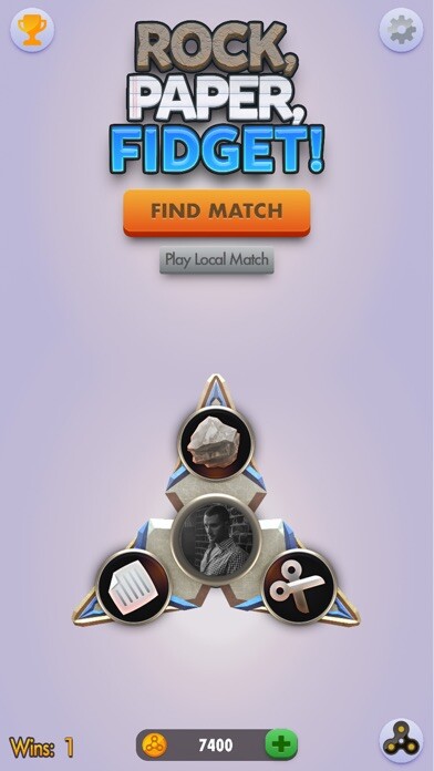 Emulate iPhone app Rock, Paper, Fidget! using MyAndroid