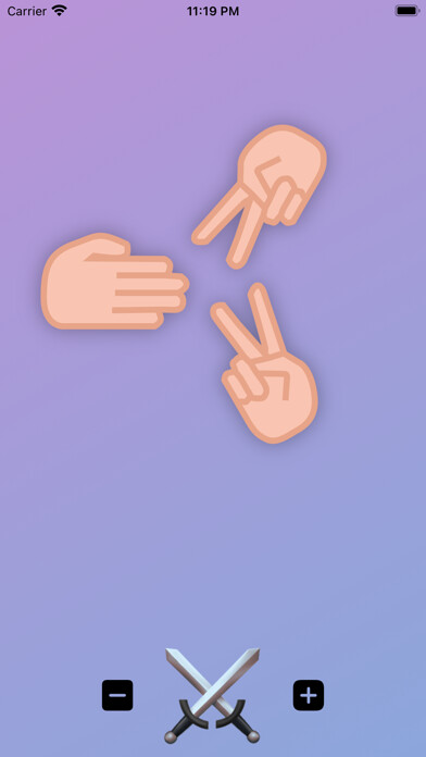 Emulate iPhone app Rock Paper Scissors 2-4 using MyAndroid