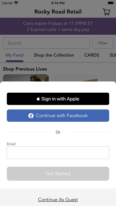 Emulate iPhone app Rocky Road Retail using MyAndroid