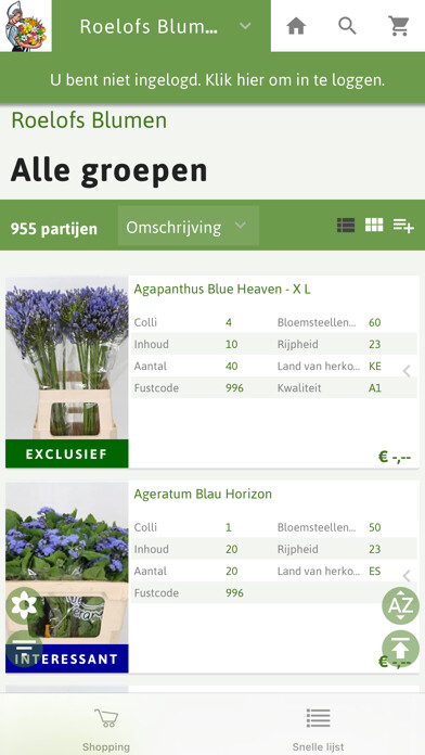 Emulate iPhone app Roelofs Blumen using MyAndroid