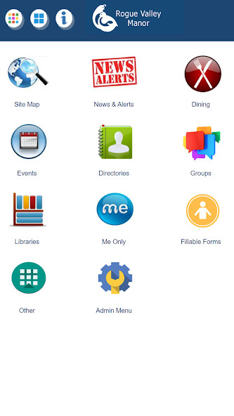 Emulate iPhone app Rogue Valley Manor using MyAndroid