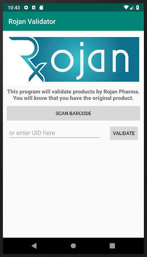 Run android online APK Rojan Validator from MyAndroid or emulate Rojan Validator using MyAndroid