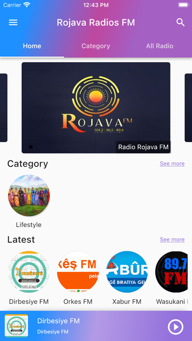 Emulate iPhone app Rojava Radios using MyAndroid