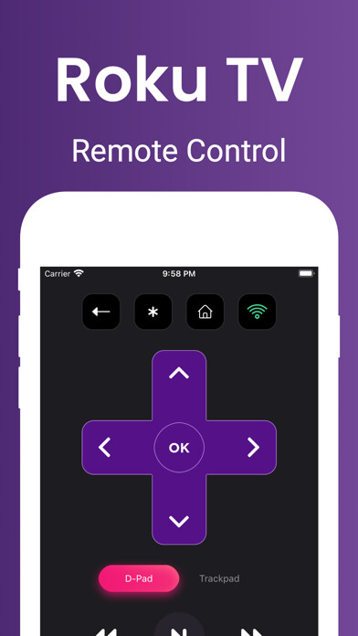 Emulate iPhone app RokControl - Remote for Roku using MyAndroid