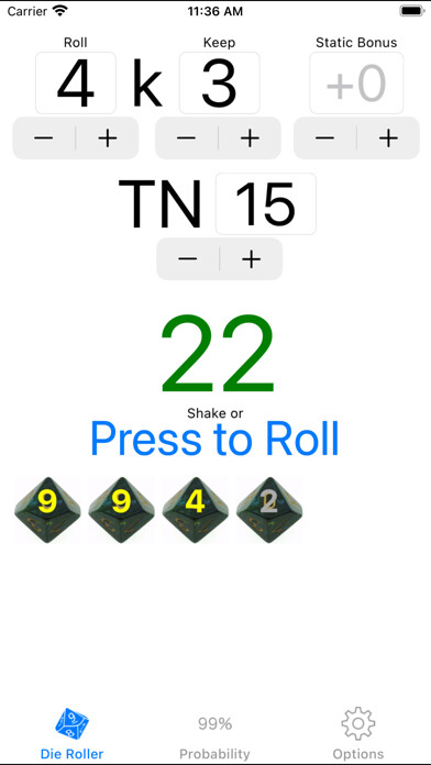 Emulate iPhone app Roll and Keep Helper using MyAndroid
